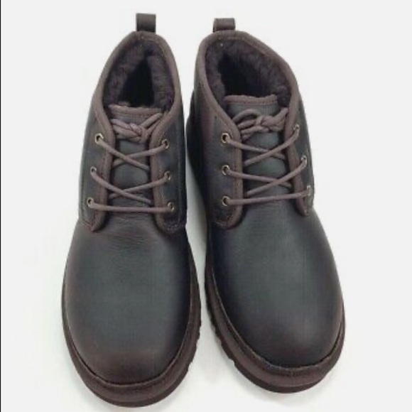 UGG Men’s Neumel Leather Lightweight Wool Lining Ankle Boots 1008908 dark brown - Picture 2 of 10